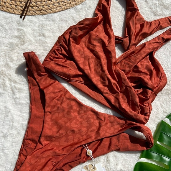 Citrus Swim Faux Wrap Top and Cheeky Bottom Bikini Set - Picture 7 of 12